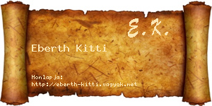 Eberth Kitti névjegykártya